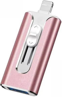 Pen Drive de 128 GB para iPhone, pen drives, pen drive USB de alta velocidade para fotos e vídeos, armazenamento externo para iPhone/iPad/Android/laptop