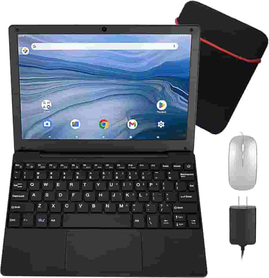 Laptop de 10,1 polegadas, processador quad-core com sistema operacional Android 12.0, 2 GB de RAM, 64 GB EMMC, câmera embutida, WiFi, interface USB, carregamento Tpye-C para aprendizagem e