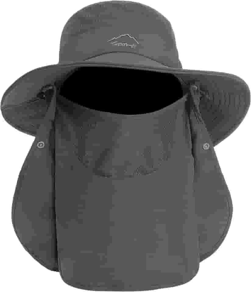 Chapéu de sol masculino com aba no pescoço, secagem rápida, proteção UV, chapéu de pesca de aba larga, chapéu de praia de verão, chapéu de caminhada ao ar livre, FPS 50+