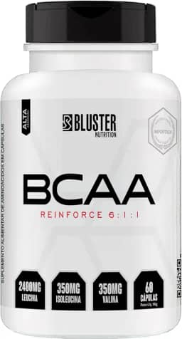 Bluster Nutrition, BCAA 6:1:1, Aminoácidos essenciais, Reinforce, em cápsula, Sem sabor, 60 cápsulas