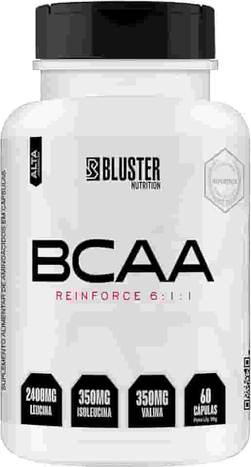 Bluster Nutrition, BCAA 6:1:1, Aminoácidos essenciais, Reinforce, em cápsula, Sem sabor, 60 cápsulas
