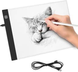 Prancheta Desenho com Luz LED A4, 3 Níveis Brilho Ajustável, Mesa Quadro Prancheta de Luz LED A4 Portátil para Desenho, Mesa de Cópia LED, Profissional Mesa Led para Desenhistas Premium