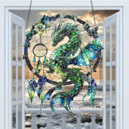Apanhador de sonhos de dragão mágico de acrílico, tapeçarias de parede, decorações coloridas de carro, decoração de casa