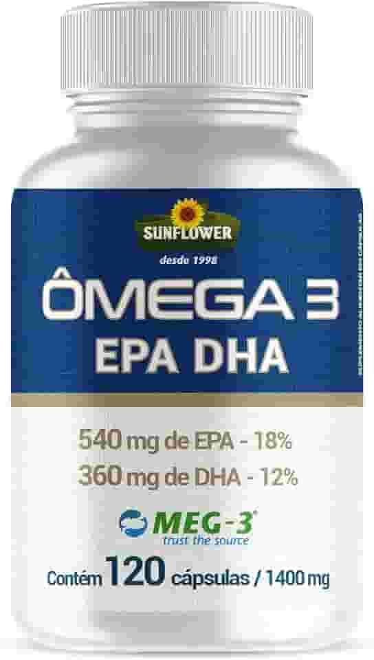Ômega 3 - EPA 540mg | DHA 360mg - Puro -120 Cápsulas - Sunflower