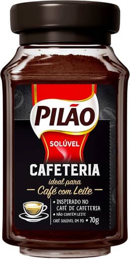 Café Solúvel em Pó Pilão Cafeteria Vidro 70g