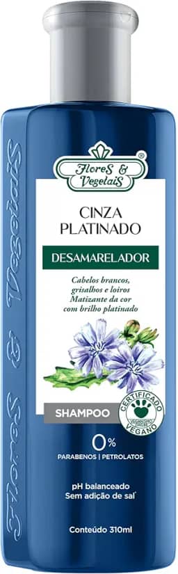 Flores e Vegetais Shampoo Matizante Platinado 310Ml E Vegetais