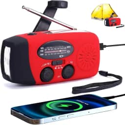 Rádio Solar com Manivela e Carregador de Emergência para Celular, Bateria 2000mAh, Versão Aprimorada