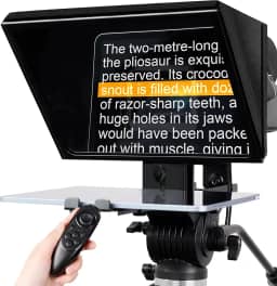 GEIMRSY Teleprompter i2/30.5 cm, levanta o teleprompter e controle remoto, usando vidro óptico temperado, compatível com uma variedade de dispositivos para uma variedade de cenários.