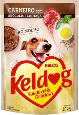 Ração Úmida Cães Keldog Sachê Carneiro, Brócolis e Linhaça 100g
