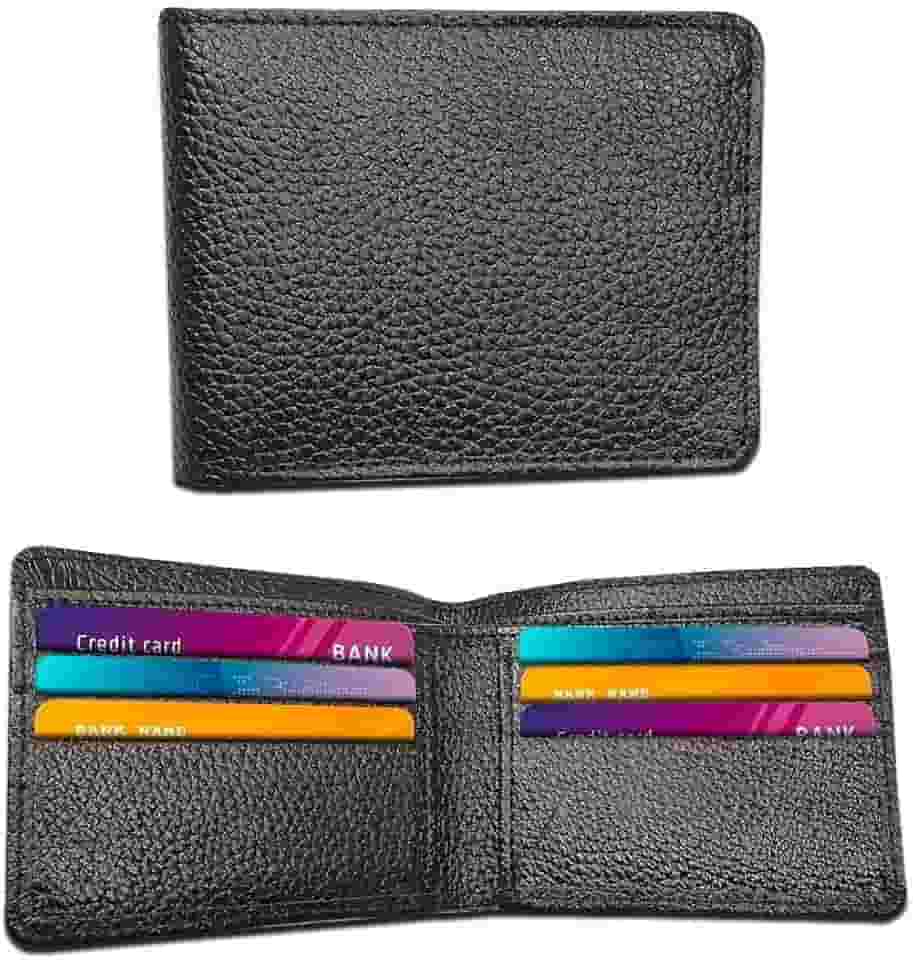 Carteira masculina de couro genuíno dobrável com vários compartimentos para cartões, presente para ele, Alaska Black, Clássico