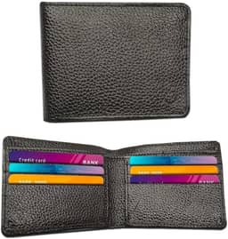 Carteira masculina de couro genuíno dobrável com vários compartimentos para cartões, presente para ele, Alaska Black, Clássico