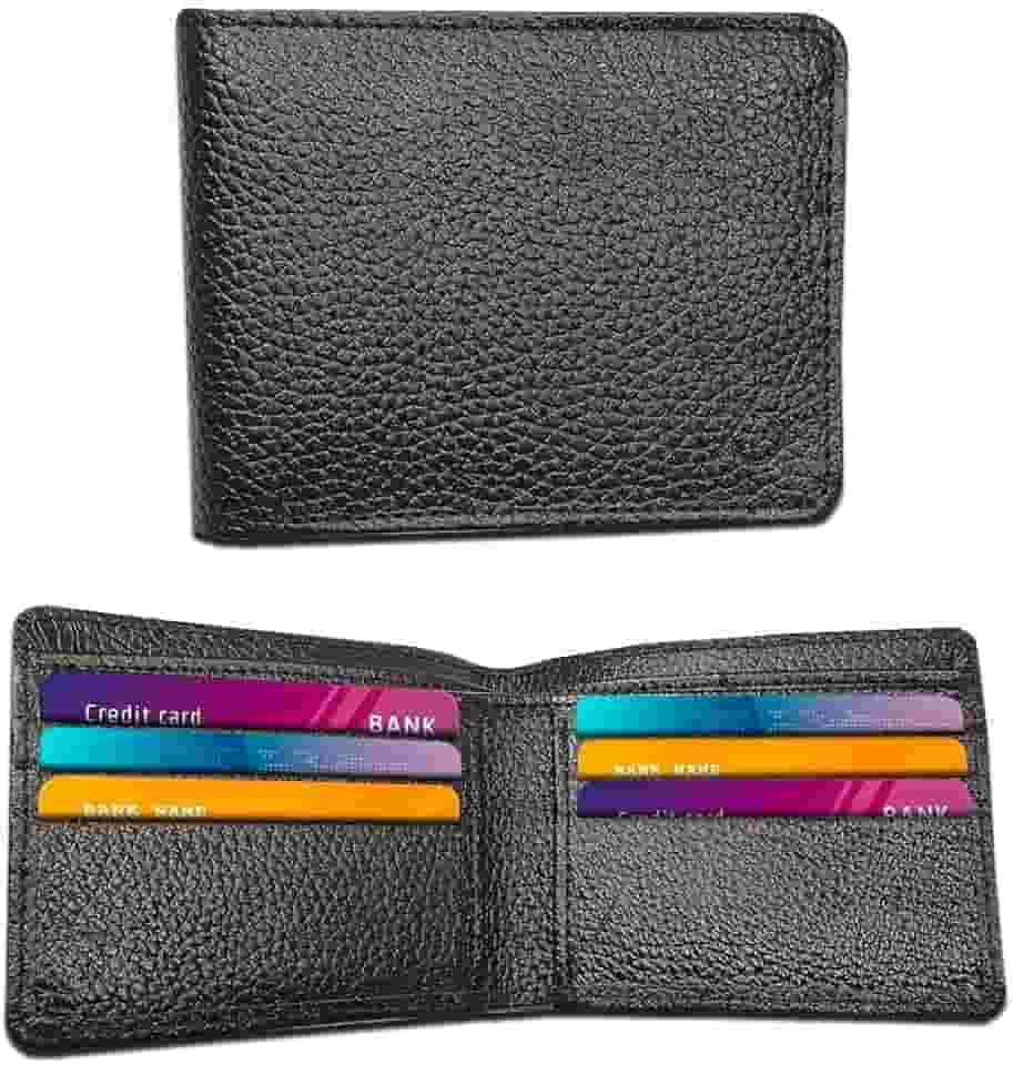 Carteira masculina de couro genuíno dobrável com vários compartimentos para cartões, presente para ele, Alaska Black, Clássico