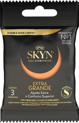 SKYN Preservativo Extra Grande Com 3 Unidades Branco