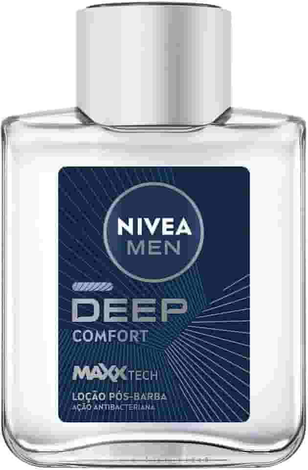 NIVEA MEN Loção Pós Barba Deep 100ml - Atua na recuperação da pele, ação antibacteriana, fórmula com carvão ativado, textura líquida