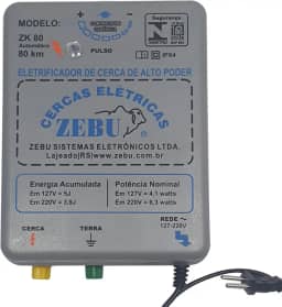 Eletrificador De Cerca Para Animais Cerca Elétrica Zebu Zk80