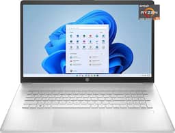 HP Laptop Full HD de 17,3 polegadas, AMD Ryzen 5 5500U (Beat i5-10500), 8 GB de RAM, SSD NVMe de 512 GB, USB-C, impressão digital, HDMI, webcam, Wi-Fi, Windows 10 Home no modo S, prata natural