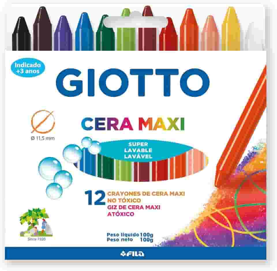 GIOTTO Cera Maxi Giz Cera Estojo com 12 Cores