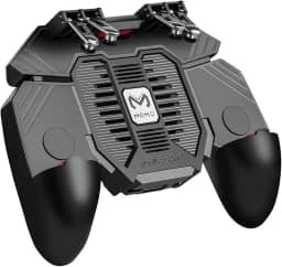 DELAM Controle móvel de jogos para iPhone e Android, controle móvel Pubg com ventilador de resfriamento, gatilhos de telefone para jogos, joystick de jogos, gamepad, teclas de mira de tiro para