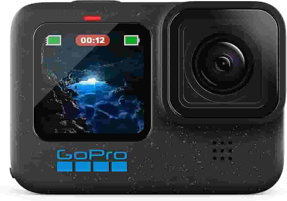 GoPro HERO12 BLACK - Câmera de ação à prova d'água com 5.3K60, 27MP, Vídeo + Foto HDR, HyperSmooth 6.0, Trava de horizonte 360°, Live + webcam, Áudio por Bluetooth, Bateria enduro, QUIK