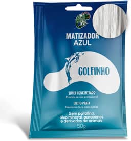 KAMALEÃO COLOR Matizador Azul Golfinho - Neutralizador de Tons Alaranjados - Efeito Prata - Para Cabelos Loiros Platinados - Sachê 50g