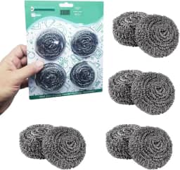 Kit 8 Esponjas Bucha De Aço Limpeza Pesada Buchinha Palha de Aço Arear Panela Multiuso