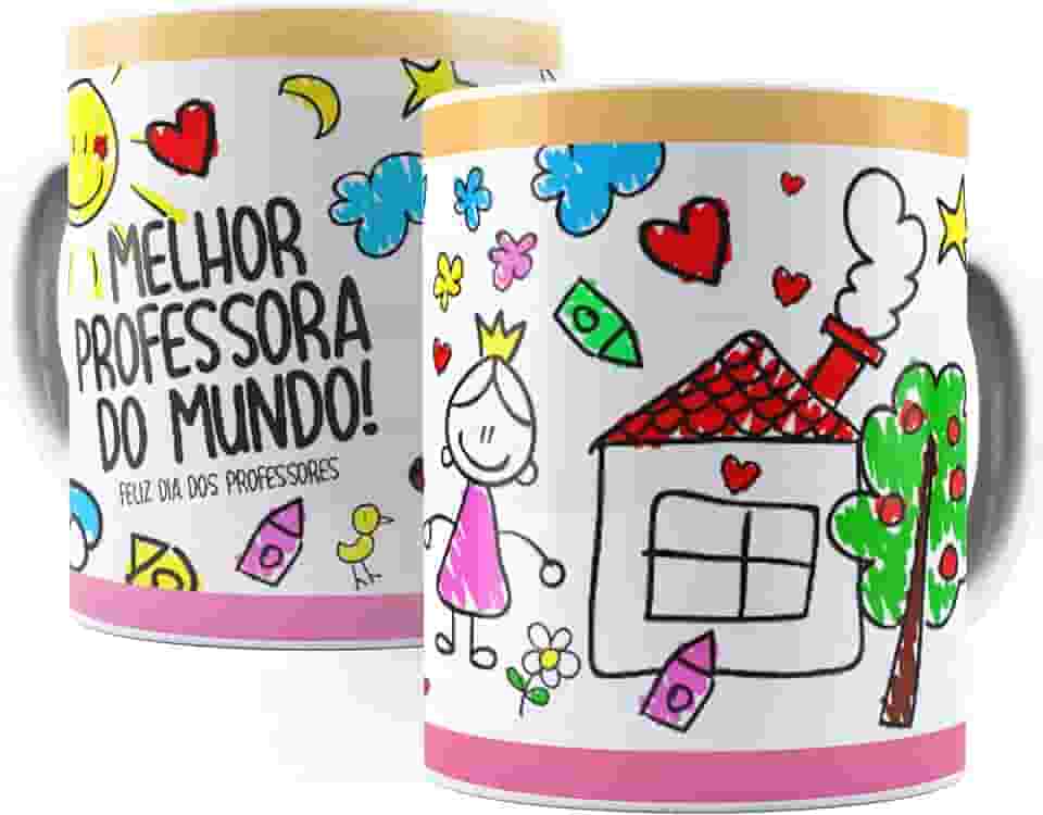 Caneca A Melhor Professora Do Mundo 325 Ml De Porcelana