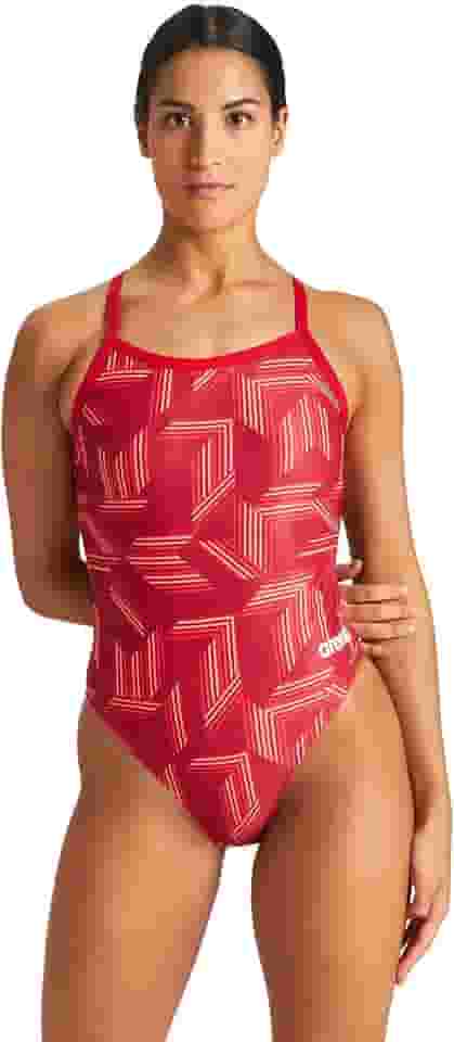 Maiô feminino com estampa de quebra-cabeças Challenge Back para natação competitiva ou casual, maiô feminino