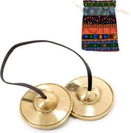 Boao Sinos tibetanos Tingsha de meditação com sinos de meditação com cordão tibetano, sinos de sino de meditação de 6,3 cm, para instrumento de percussão (relevo suave)