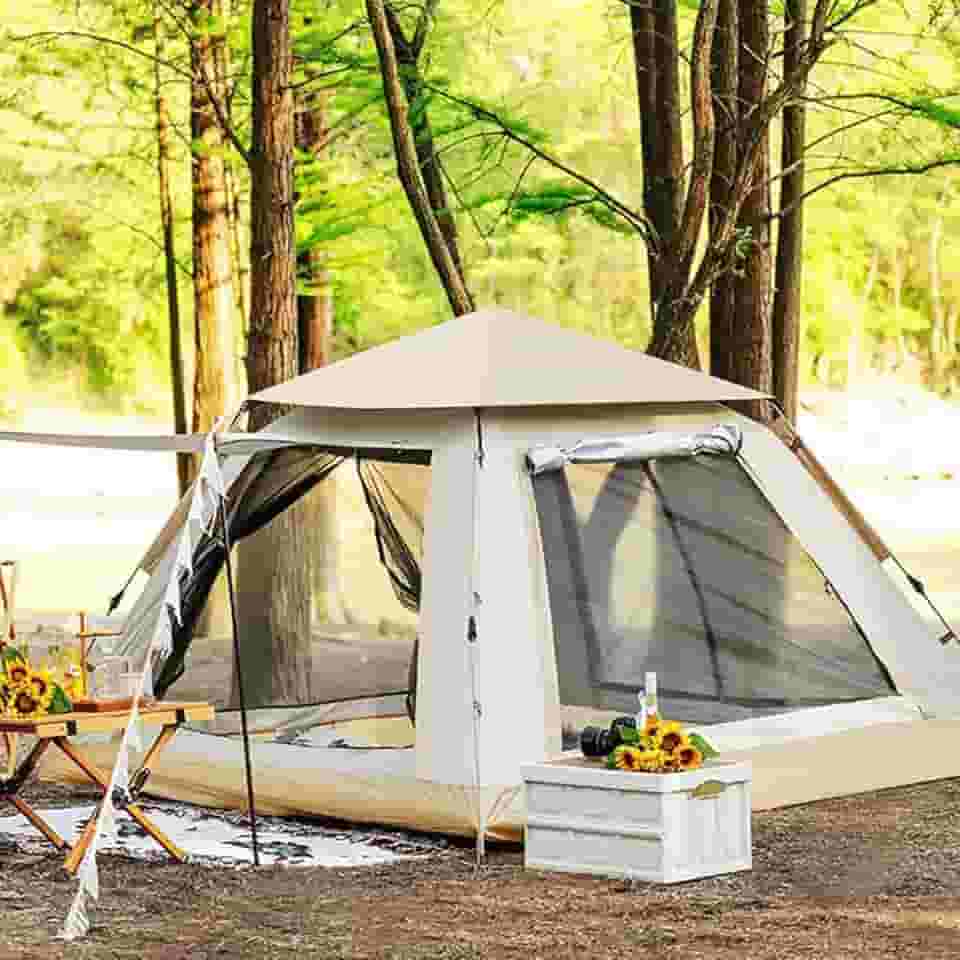 Barraca de Camping Automática para 3/4 Pessoas, Impermeável e Resistente ao Vento