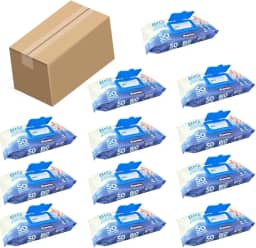 Lenços Umedecidos Toalha Geriátrica Adulto C/Tampa Kit 12pc