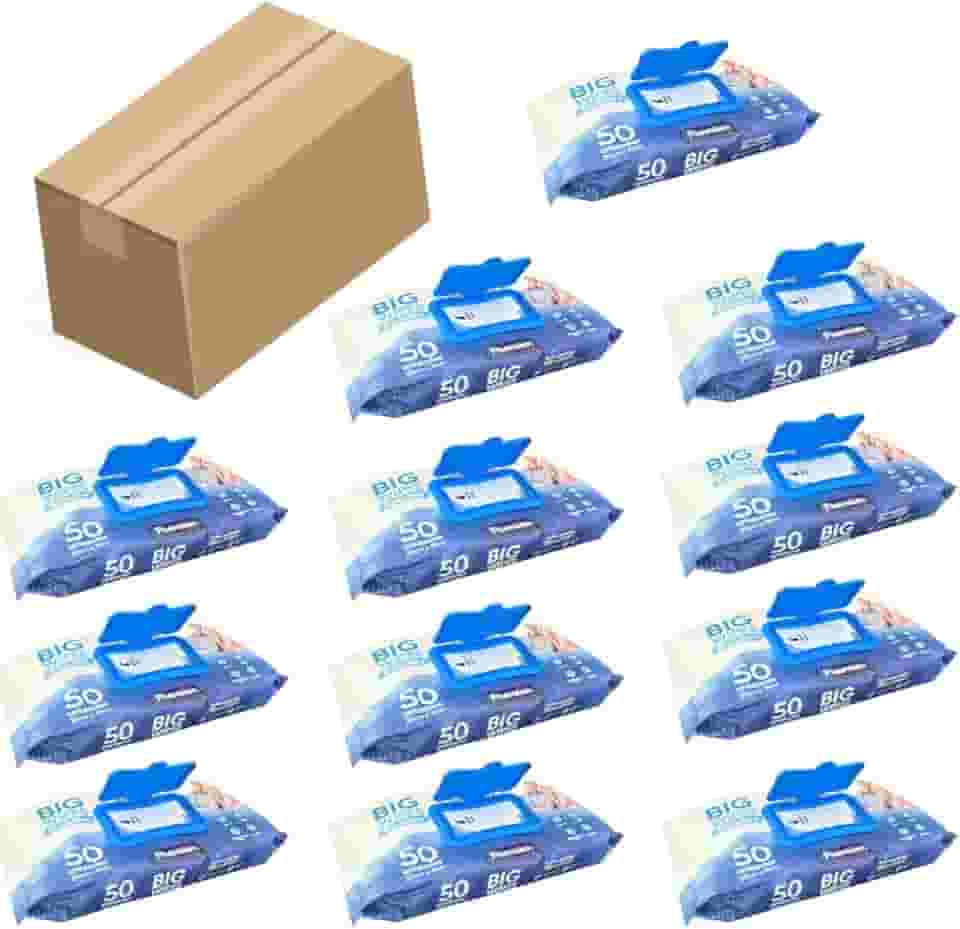 Lenços Umedecidos Toalha Geriátrica Adulto C/Tampa Kit 12pc