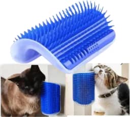 Escova Massageadora Parede Tira Pelos de Gato com Catnip - Brinquedo Massagem de Canto para Pet