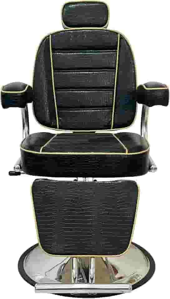 Cadeira Hidraulica Reclinavel de Barbeiro Valentina (Preto Croco/Dourado)