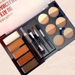 Kit Sombra para Sobrancelhas, Paleta com Sombras Cremosa e Matte, com Pincel e Escovinha, Paleta sobrancelha natural, Paleta sobrancelha profissional para preenchimento.