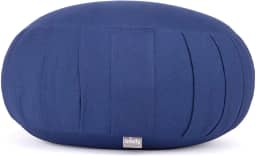 YOGATERIA Bodhi Almofada de meditação Zafu Yoga | Zafu Eco | Almofada Puf de assento Yoga com recheio de Kapok/fibra de paina e capa em algodão eco 18cm x Ø 38.5 cm 1.7kg (Azul)