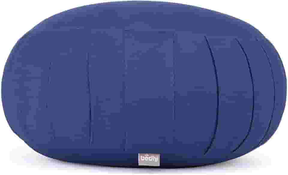 YOGATERIA Bodhi Almofada de meditação Zafu Yoga | Zafu Eco | Almofada Puf de assento Yoga com recheio de Kapok/fibra de paina e capa em algodão eco 18cm x Ø 38.5 cm 1.7kg (Azul)