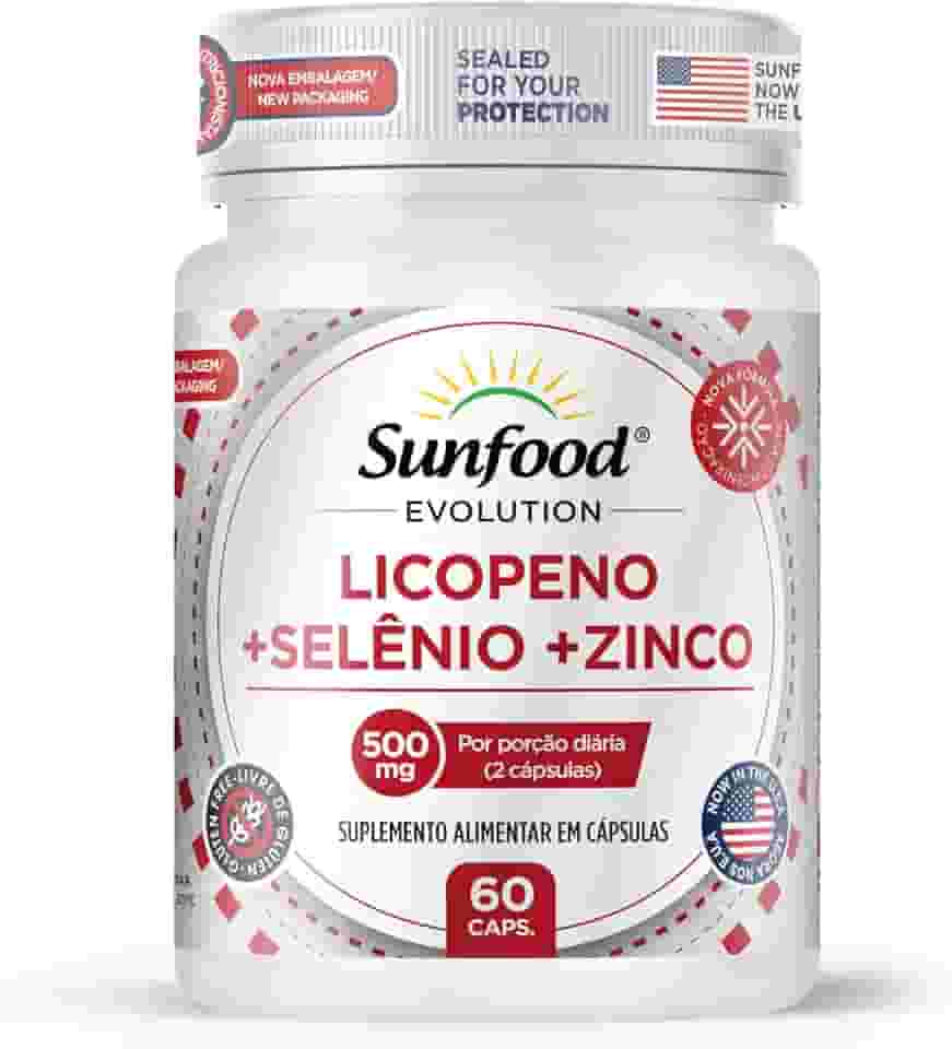 LICOPENO + SELÊNIO + ZINCO 500MG 60 CAPSULAS SUNFOOD EVOLUTION