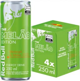 Pack de 4 Latas Red Bull Energético, Melão Edition, Maracujá e Melão, 250ml