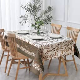 Toalha Mesa 12 Lugares Retangular 3,50 x 1,45m Linhão Premium Estampa Galhos Marrom