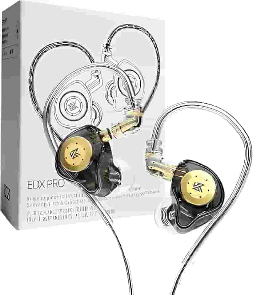 Fone De Ouvido Profissional KZ EDX Pro Intra-auricular, Driver Dinâmico Magnético Composto de 10mm, Cabo Substituível, Original - Perfeito para Cantores - AlverSun (PRETO TRANSLUCIDO)