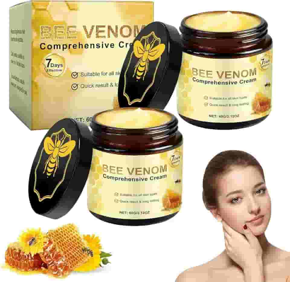 Creme abrangente Bee Venom, reduz visivelmente manchas de pele, 2025 novo creme de tratamento de pele de veneno de abelha para todos os tipos de pele (2 peças)