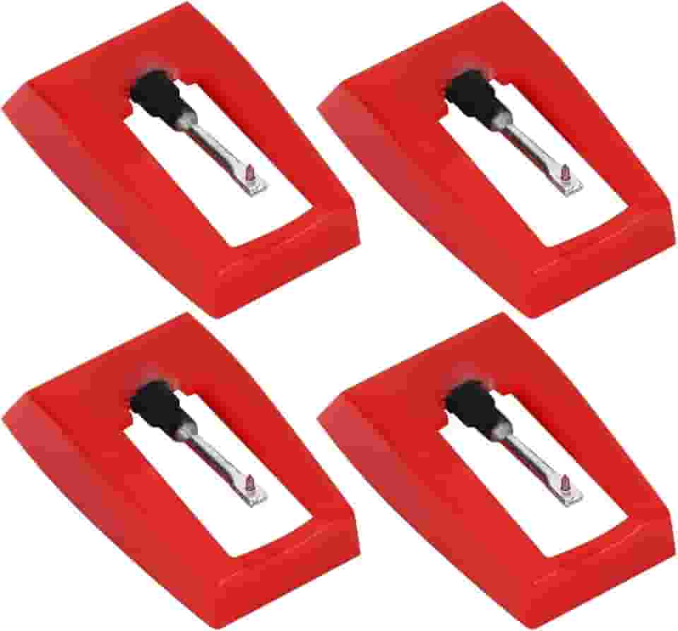 Agulha para toca-discos, agulha de diamante para toca-discos 4 peças, substituição prática da agulha do fonógrafo para Crosley, ION, Victrola, Jenson, Boytone, TechPlay, Capehart