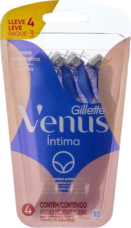 Gillette Venus Íntima, Aparelho de Depilação Íntima Feminino Descartável, 4 Uds