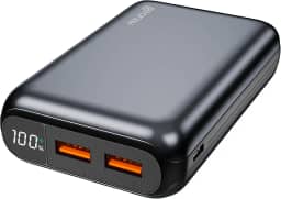 Geonav Power Bank, Carregador Portátil Universal 20.000mAh, USB-A (até 18W) + USB-C (até 20W), Compacto, Carregamento Rápido, Pass Through, Led Indicador de Bateria, PB20K20WSG, Cinza espacial