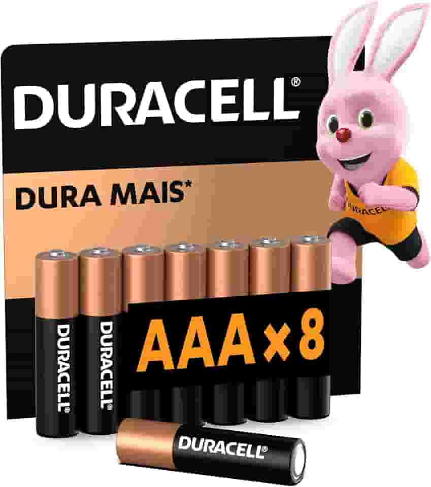 Duracell Pilha Alcalina AAA Palito Com 8 Unidades