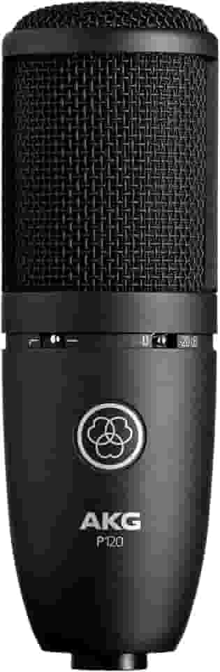 AKG Microfone de gravação de uso geral P120 de alto desempenho, qualidade de estúdio, diafragma grande, altamente versátil, design robusto e robusto - preto