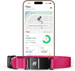 Nova coleira inteligente para cães Fi Series 3+ – rastreador GPS para cães com monitoramento de saúde e comportamento, cercas virtuais, alertas de fuga, à prova d'água, compatível com Apple Watch