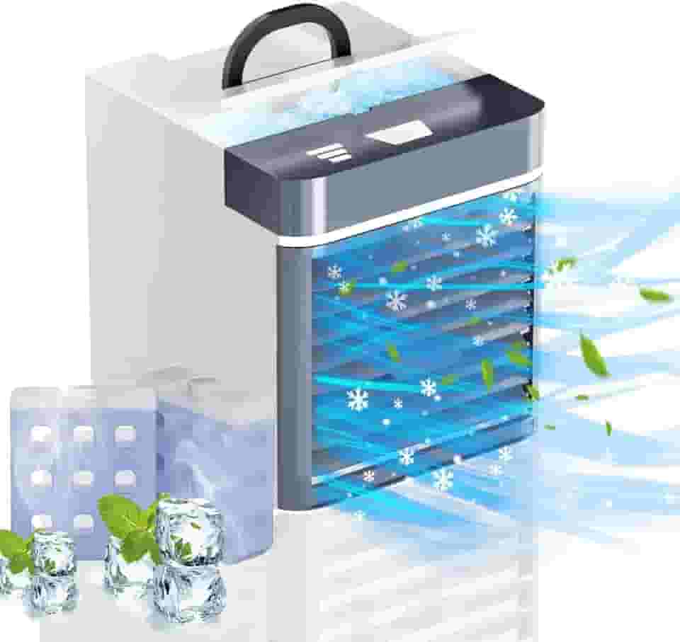 Condicionadores de ar portáteis, ventilador de ar de água antivazamento de 3 velocidades, ar condicionado pessoal atualizado com USB para quarto, escritório, acampamento, carro (LIK-2501)