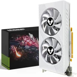 MOUGOL Placa de Vídeo AMD Radeon RX580 8GB 2048SP GDDR5 256 bits, placa de vídeo para jogos de PC com porta de exibição HDMI DVI PCI Express x 16 3.0 GPU com ventiladores duplos (Branco)