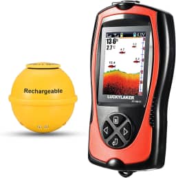 LUCKYLAKER Sonar Kayak Fish Finder Portátil Água Portátil Localizador de Profundidade Transdutor de Barco Localizador de Peixes Sem Fio Tela LCD Mar Pesca